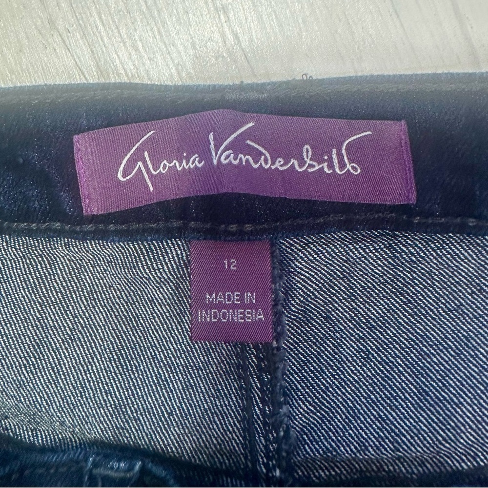 Gloria Vanderbilt Amanda Jeans Women’s 12 Dark Blue Stretch Straight Leg Denim - Picture 8 of 10